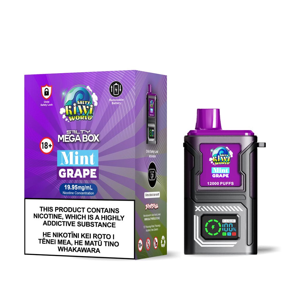 Mint Grape - Salty MEGA BOX Disposable Vape | Shosha Vape NZ